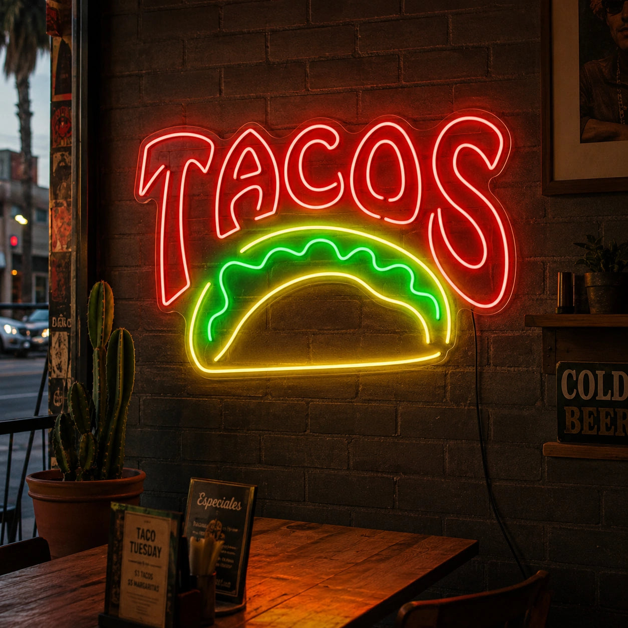 Taco Night Neon Sign LED Neon Sign real lifestyle scene