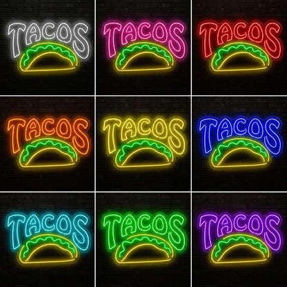 Taco Night Neon Sign LED Neon Sign color grid