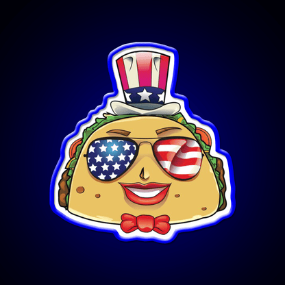 Taco On Usa Sunglasses 4Th Of July Taco Led Neon Sign Rgb Color - Shineneon