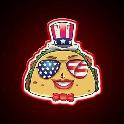 Taco On Usa Sunglasses 4Th Of July Taco Led Neon Sign Rgb Color - Shineneon