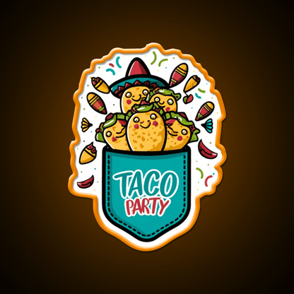Taco Party Mexican Taco Led Neon Sign Mexican Food Sign Rgb Color - Shineneon