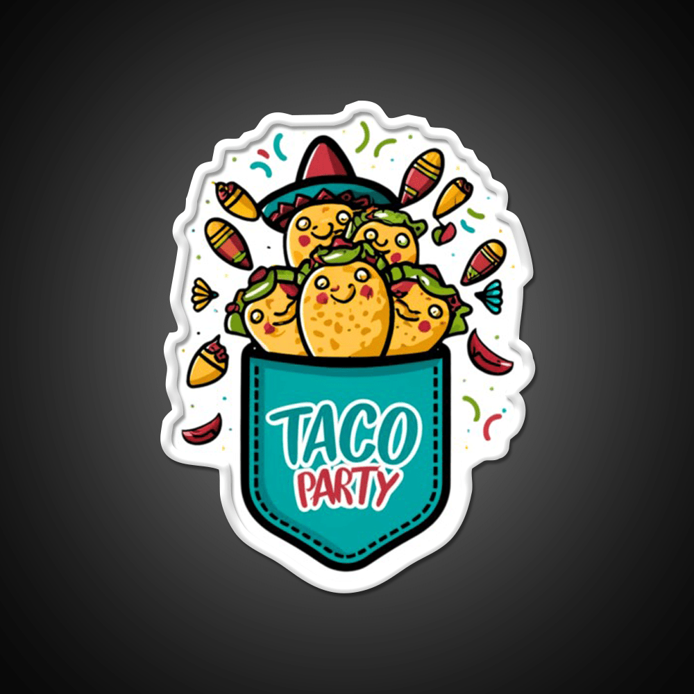Taco Party Mexican Taco Led Neon Sign Mexican Food Sign Rgb Color - Shineneon