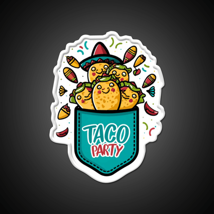 Taco Party Mexican Taco Led Neon Sign Mexican Food Sign Rgb Color - Shineneon