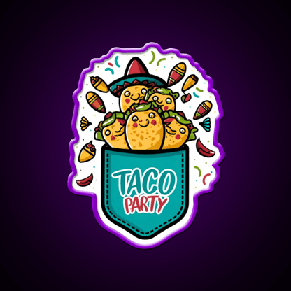 Taco Party Mexican Taco Led Neon Sign Mexican Food Sign Rgb Color - Shineneon