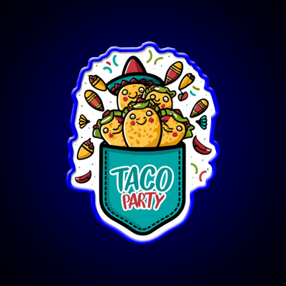 Taco Party Mexican Taco Led Neon Sign Mexican Food Sign Rgb Color - Shineneon