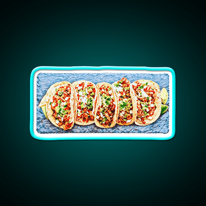 Taco Plate Taco Led Neon Sign Mexican Food Sign Rgb Color - Shineneon