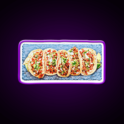 Taco Plate Taco Led Neon Sign Mexican Food Sign Rgb Color - Shineneon