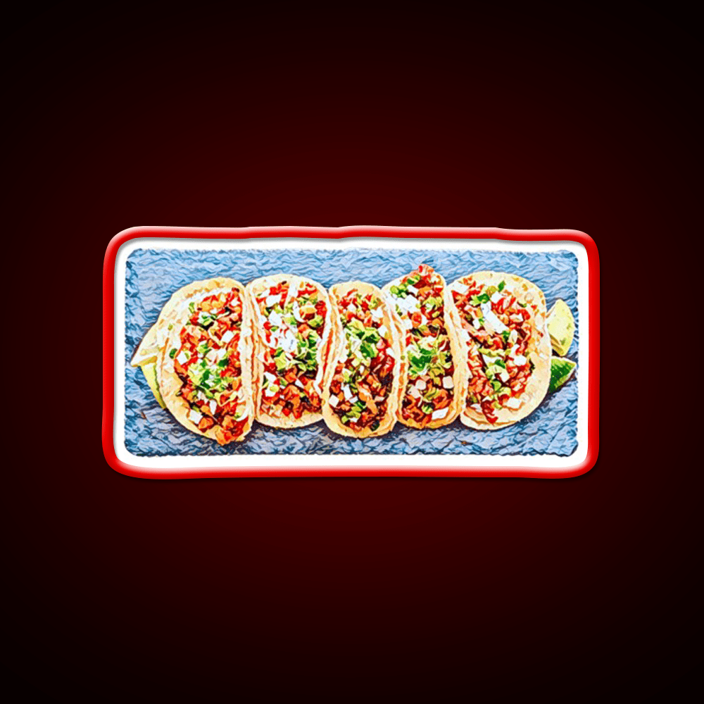 Taco Plate Taco Led Neon Sign Mexican Food Sign Rgb Color - Shineneon