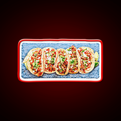 Taco Plate Taco Led Neon Sign Mexican Food Sign Rgb Color - Shineneon