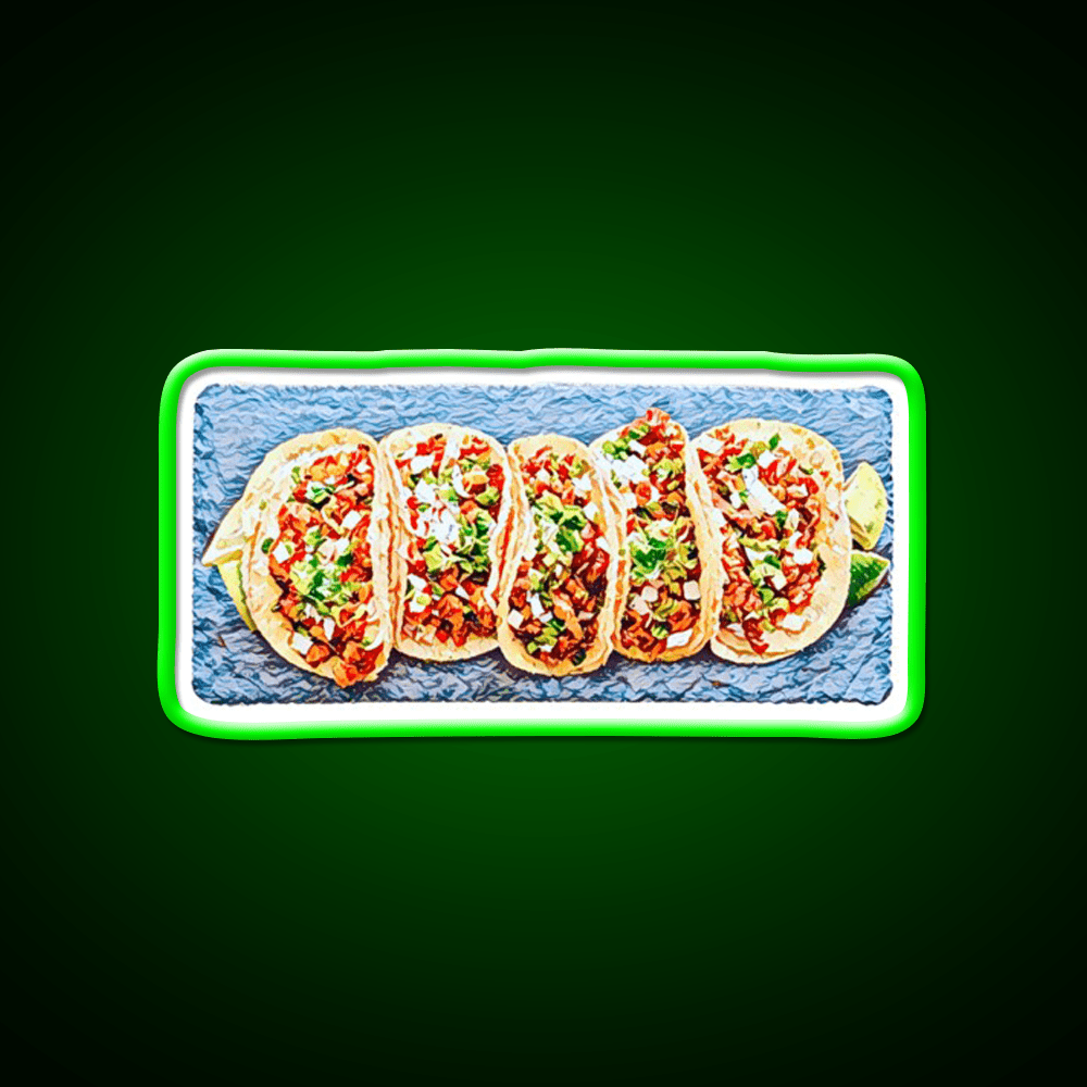 Taco Plate Taco Led Neon Sign Mexican Food Sign Rgb Color - Shineneon
