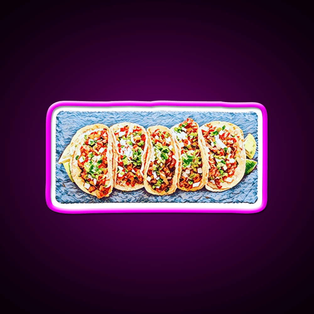 Taco Plate Taco Led Neon Sign Mexican Food Sign Rgb Color - Shineneon
