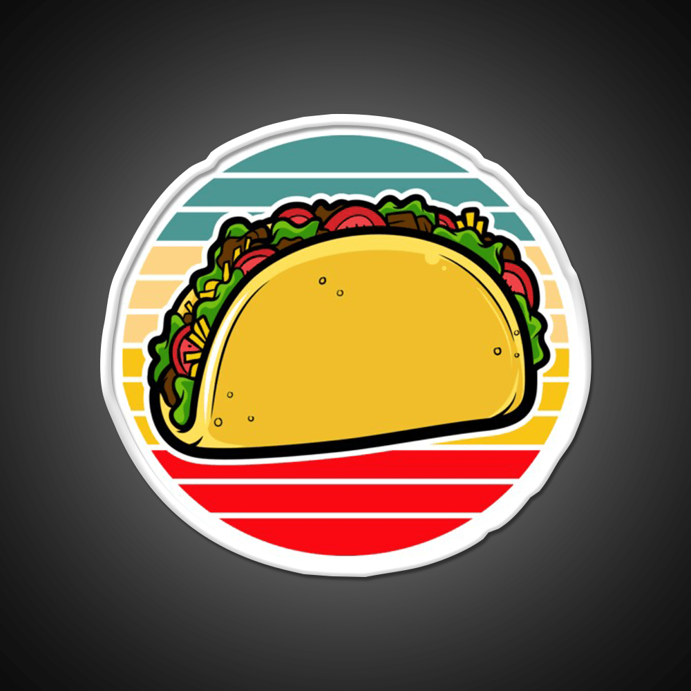 Taco Retro Sunset Mexican Fast Food Taco Led Neon Sign Rgb Color - Shineneon