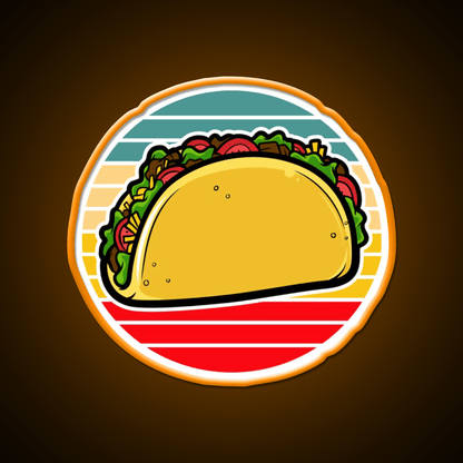 Taco Retro Sunset Mexican Fast Food Taco Led Neon Sign Rgb Color - Shineneon
