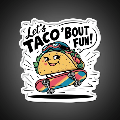 Taco Riding A Skateboard Taco Led Neon Sign Mexican Food Sign Rgb Color - Shineneon