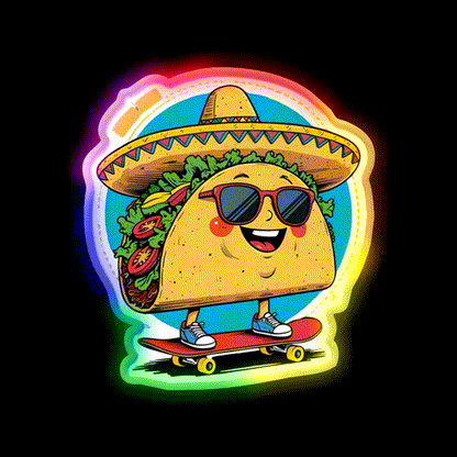 Taco Rolling Taco Led Neon Sign Mexican Food Sign Rgb Color - LED neon sign close-up detail