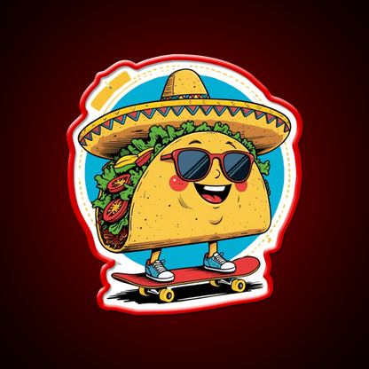 Taco Rolling Taco Led Neon Sign Mexican Food Sign Rgb Color - Shineneon