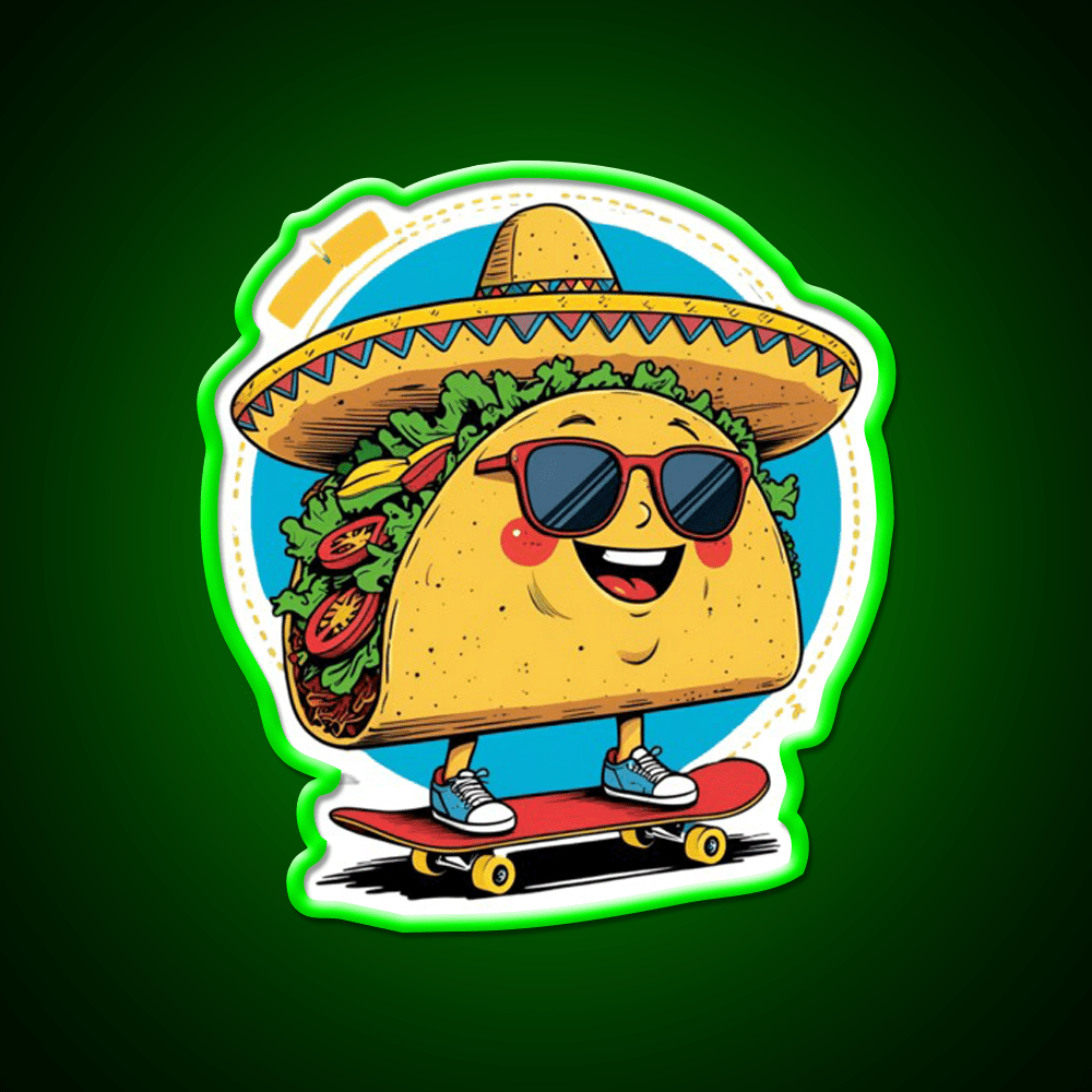 Taco Rolling Taco Led Neon Sign Mexican Food Sign Rgb Color - Shineneon