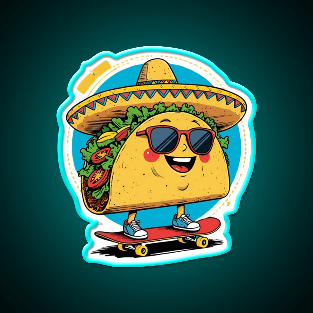 Taco Rolling Taco Led Neon Sign Mexican Food Sign Rgb Color - Shineneon