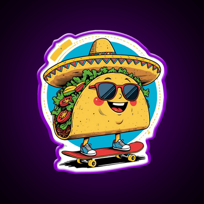 Taco Rolling Taco Led Neon Sign Mexican Food Sign Rgb Color - Shineneon