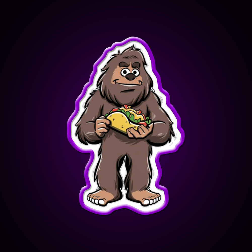 Taco Sasquatch Taco Led Neon Sign Mexican Food Sign Rgb Color - Shineneon