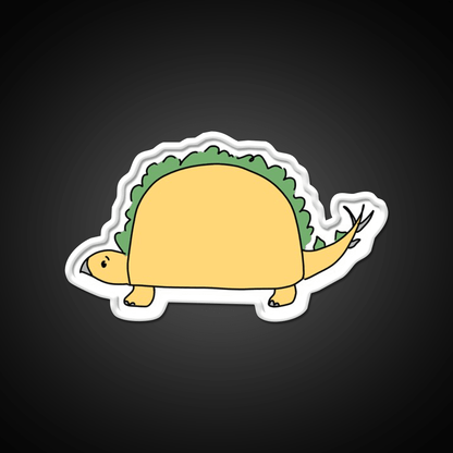 Taco Saurus Stegosaurus Dinosaur Taco Led Neon Sign Rgb Color - Shineneon