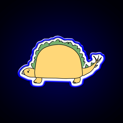 Taco Saurus Stegosaurus Dinosaur Taco Led Neon Sign Rgb Color - Shineneon