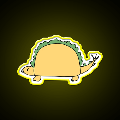 Taco Saurus Stegosaurus Dinosaur Taco Led Neon Sign Rgb Color - Shineneon