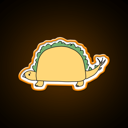 Taco Saurus Stegosaurus Dinosaur Taco Led Neon Sign Rgb Color - Shineneon