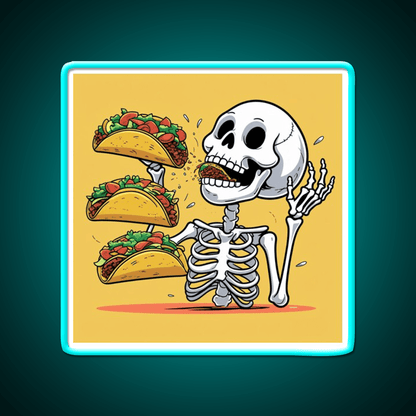 Taco Skeleton Taco Led Neon Sign Mexican Food Sign Rgb Color - Shineneon
