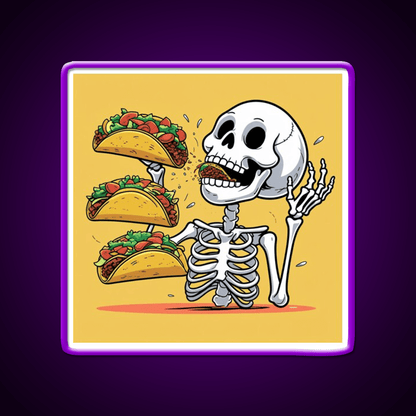 Taco Skeleton Taco Led Neon Sign Mexican Food Sign Rgb Color - Shineneon