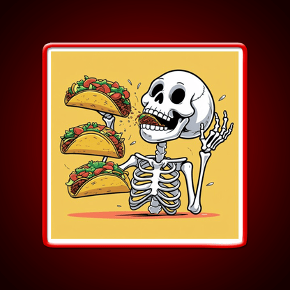 Taco Skeleton Taco Led Neon Sign Mexican Food Sign Rgb Color - Shineneon