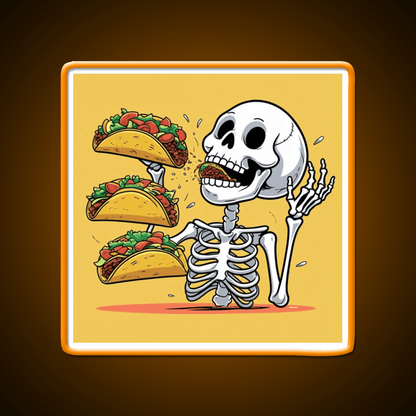 Taco Skeleton Taco Led Neon Sign Mexican Food Sign Rgb Color - Shineneon