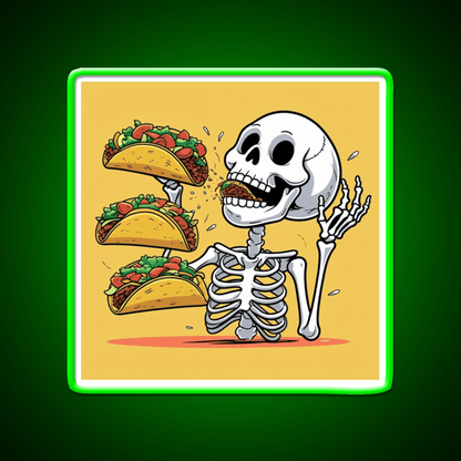Taco Skeleton Taco Led Neon Sign Mexican Food Sign Rgb Color - Shineneon