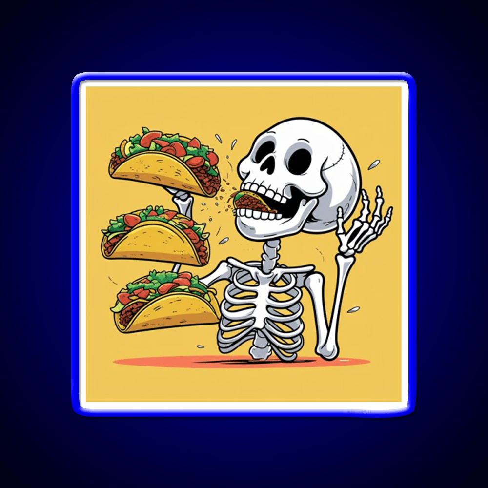 Taco Skeleton Taco Led Neon Sign Mexican Food Sign Rgb Color - Shineneon