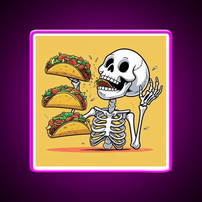 Taco Skeleton Taco Led Neon Sign Mexican Food Sign Rgb Color - Shineneon