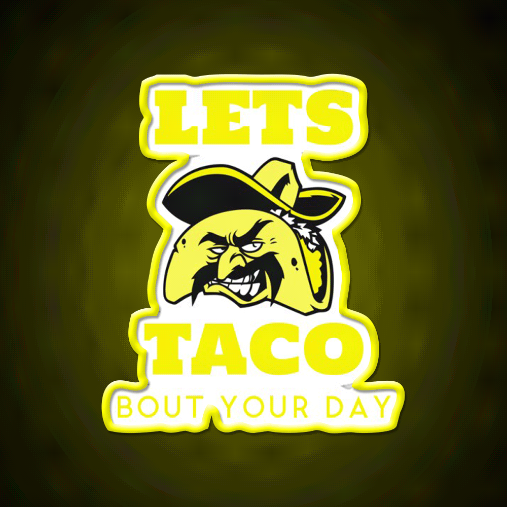 Taco Snack Food Led Neon Sign Rgb Color - Custom LED neon sign front view