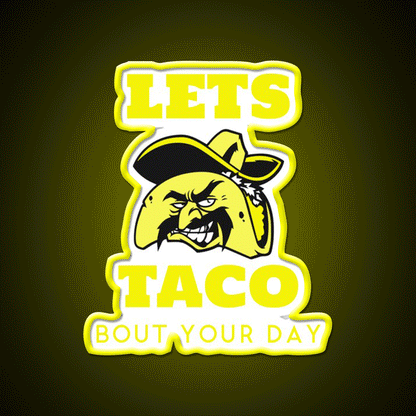 Taco Snack Food Led Neon Sign Rgb Color - Custom LED neon sign front view