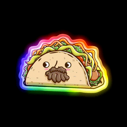 Taco Taco Led Neon Sign Mexican Food Sign Rgb Color - LED neon sign close-up detail
