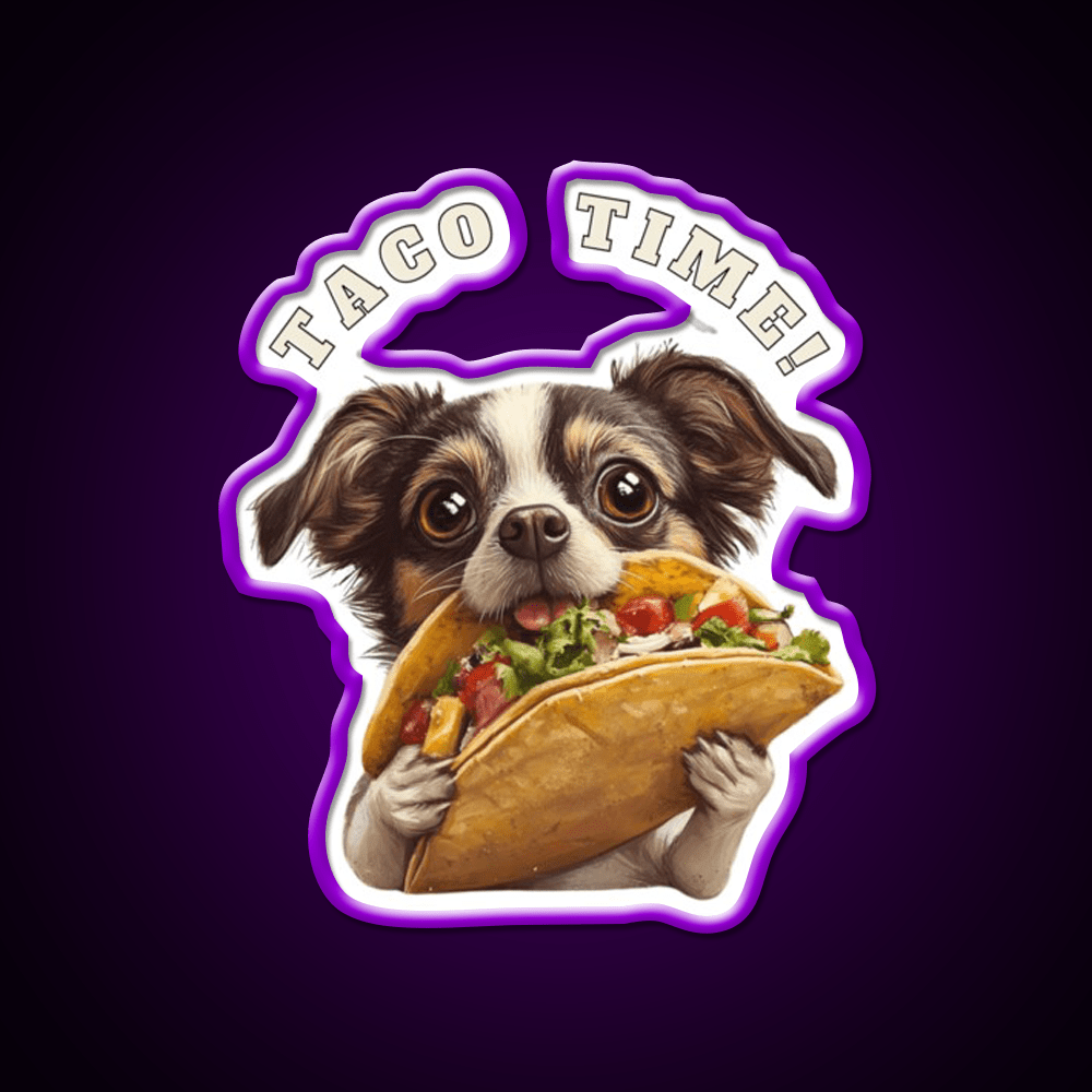 Taco Time Funny Gift For Taco Lovers Taco Led Neon Sign Rgb Color - Shineneon