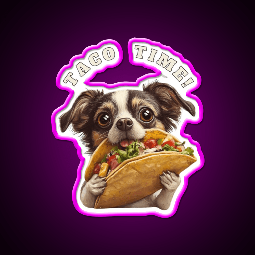 Taco Time Funny Gift For Taco Lovers Taco Led Neon Sign Rgb Color - Shineneon