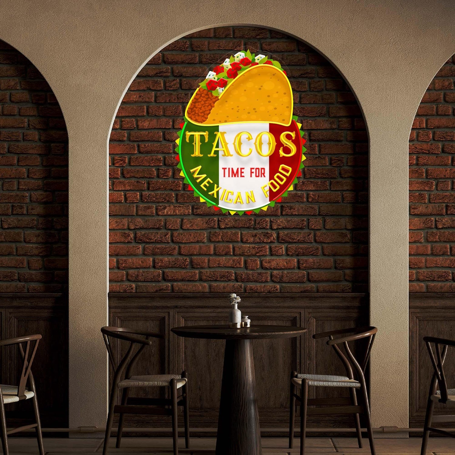 Taco Time Mexican Food Uv Printed Led Neon Sign Artwork For Restaurant Home Decor | Shineneon