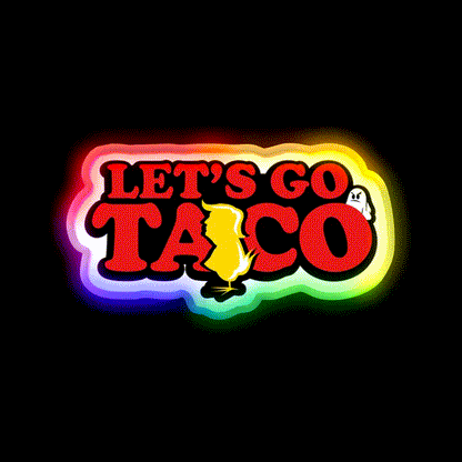 Taco Trump Always Chickens Out Taco Led Neon Sign Kitchen Sign Rgb Color - LED neon sign close-up detail