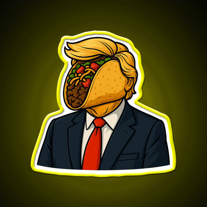 Taco Trump Taco Led Neon Sign Mexican Food Sign Rgb Color - Custom LED neon sign front view