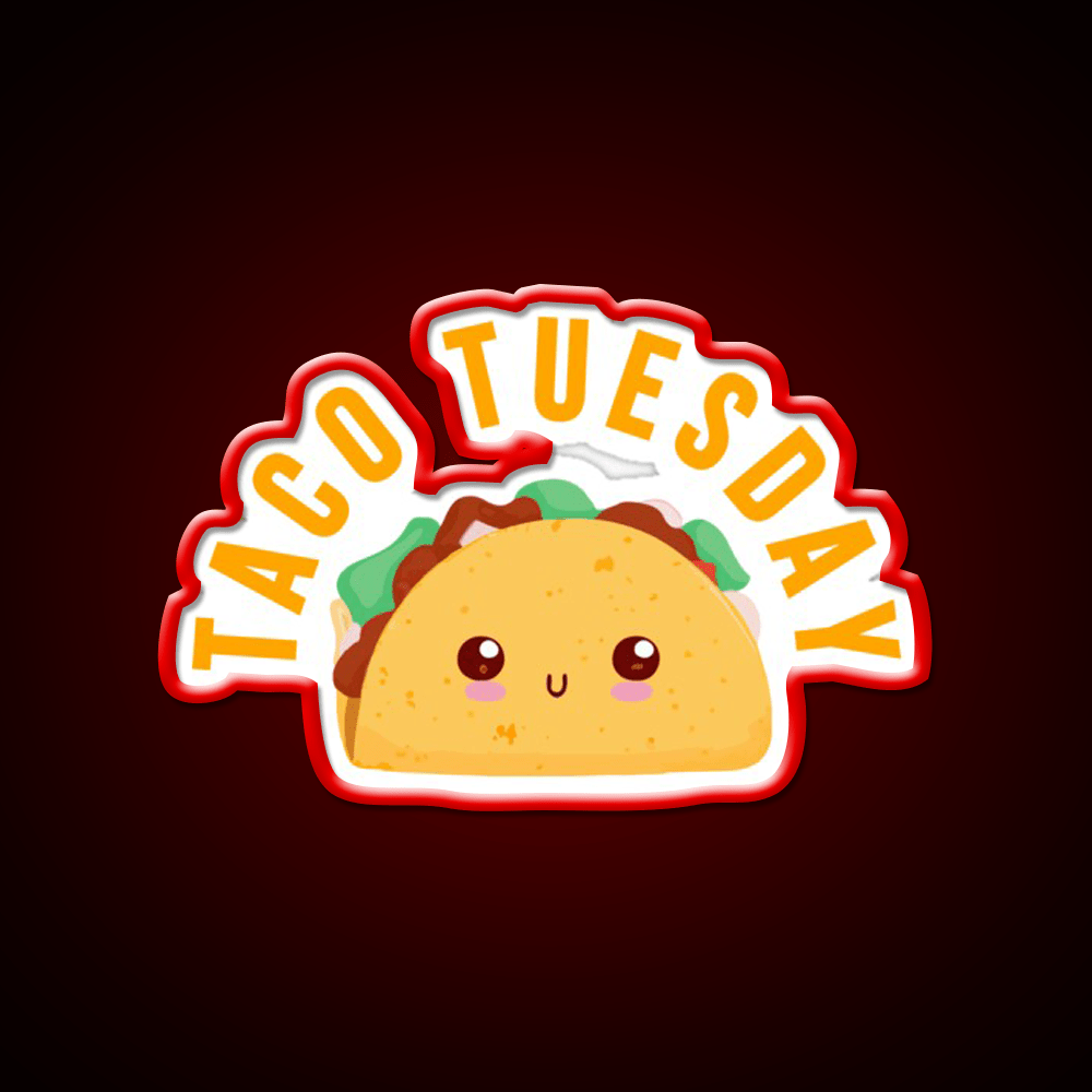 Taco Tuesday Gift Taco Lover Taco Led Neon Sign Rgb Color - Shineneon