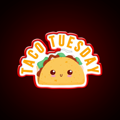 Taco Tuesday Gift Taco Lover Taco Led Neon Sign Rgb Color - Shineneon