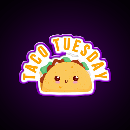 Taco Tuesday Gift Taco Lover Taco Led Neon Sign Rgb Color - Shineneon