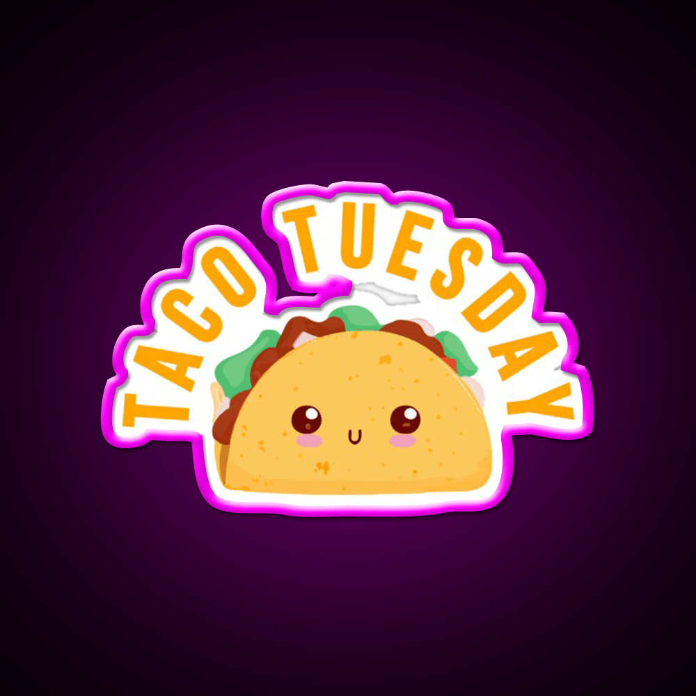 Taco Tuesday Gift Taco Lover Taco Led Neon Sign Rgb Color - Shineneon