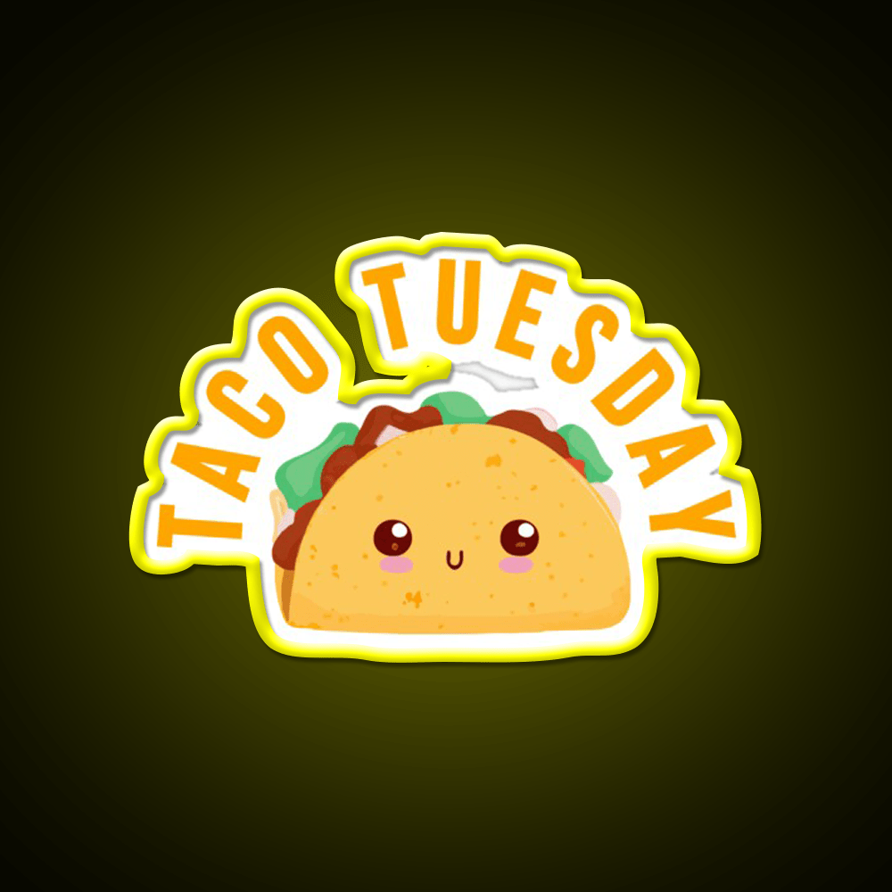 Taco Tuesday Gift Taco Lover Taco Led Neon Sign Rgb Color - Shineneon