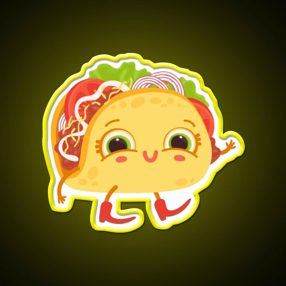 Taco Tuesday Is My Favorite Day Dad Taco Led Neon Sign Rgb Color - Custom LED neon sign front view