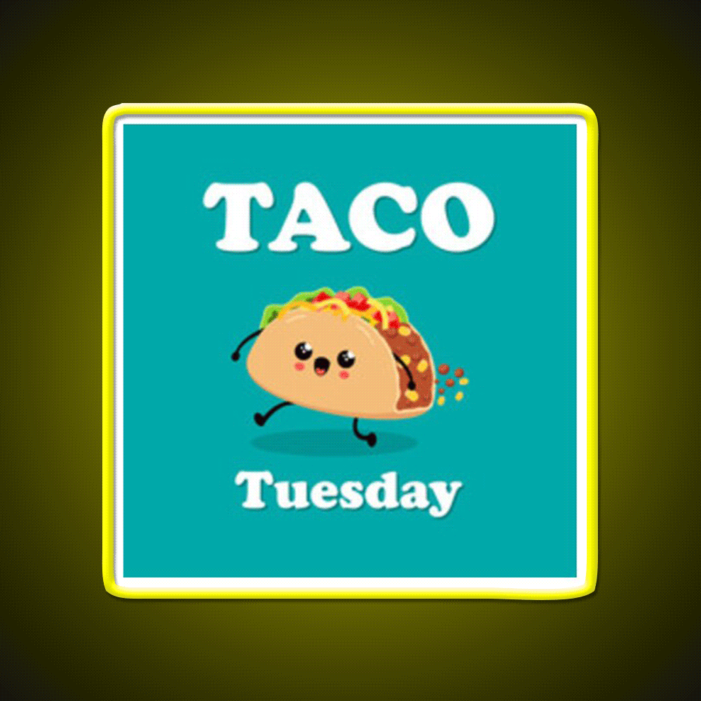Taco Tuesday Taco Led Neon Sign Mexican Food Sign Rgb Color - Custom LED neon sign front view